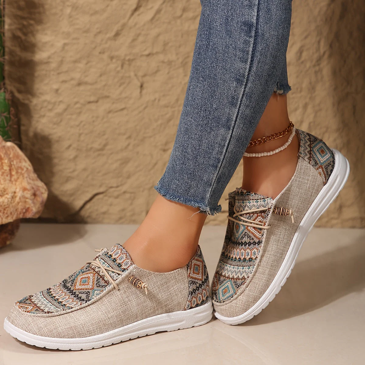Damen Vintage Geometrische Schuhe - Image 5