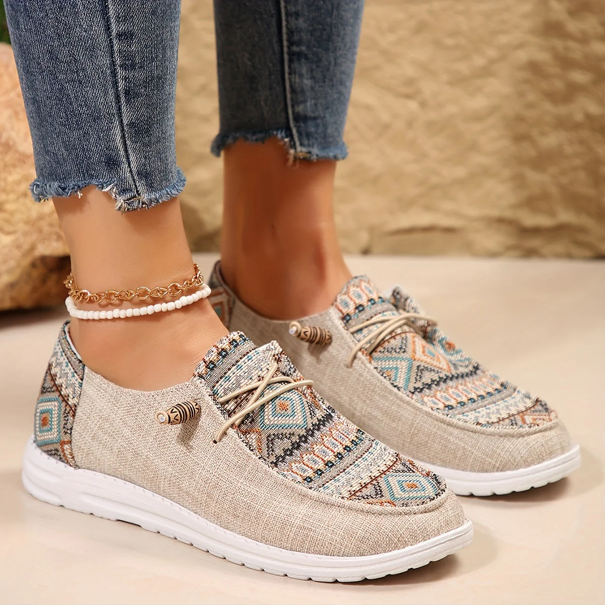Damen Vintage Geometrische Schuhe - Image 6
