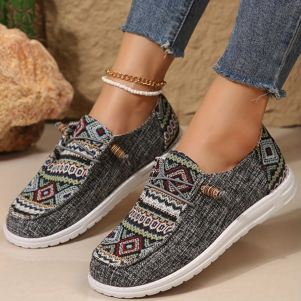 Damen Vintage Geometrische Schuhe - Image 8