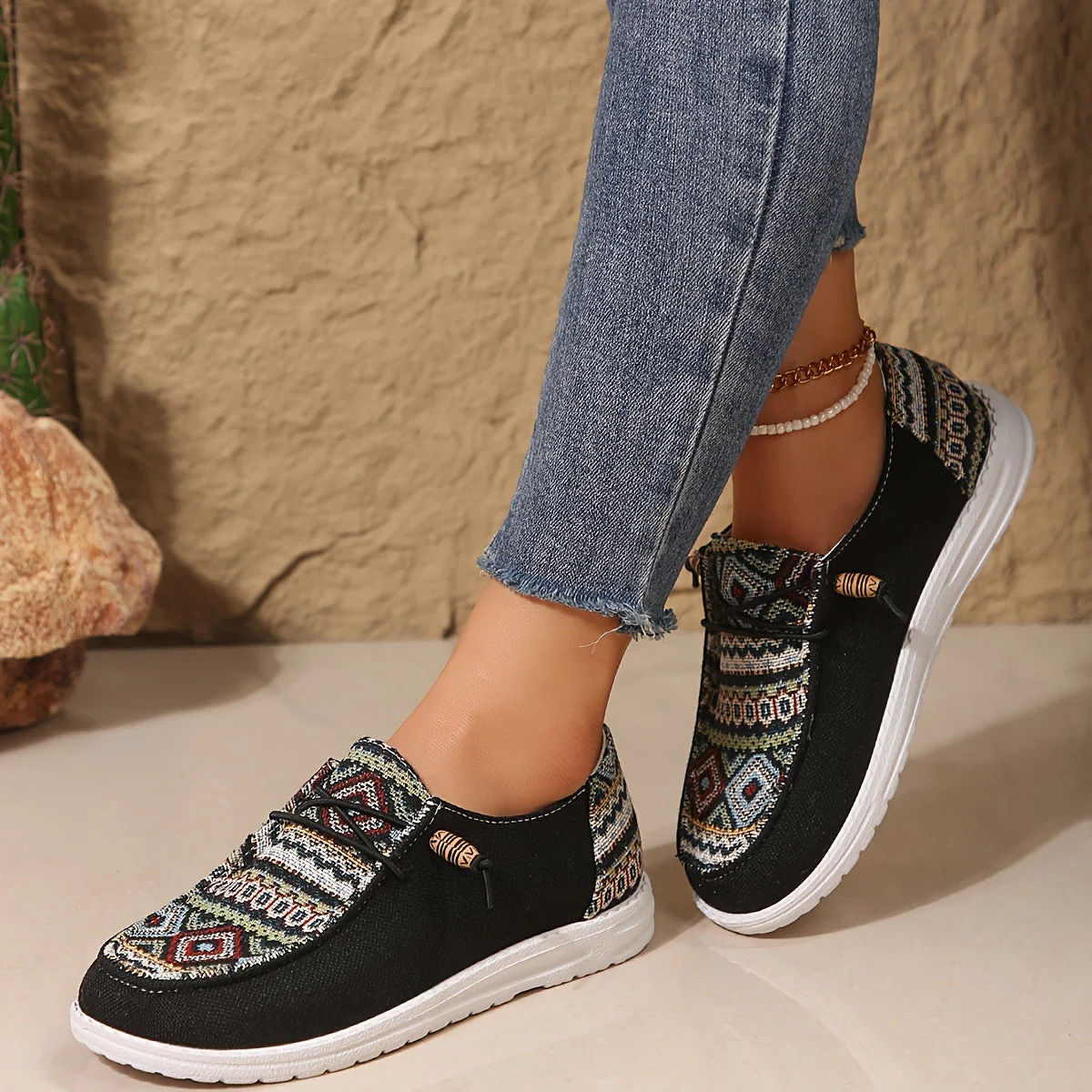 Damen Vintage Geometrische Schuhe - Image 9