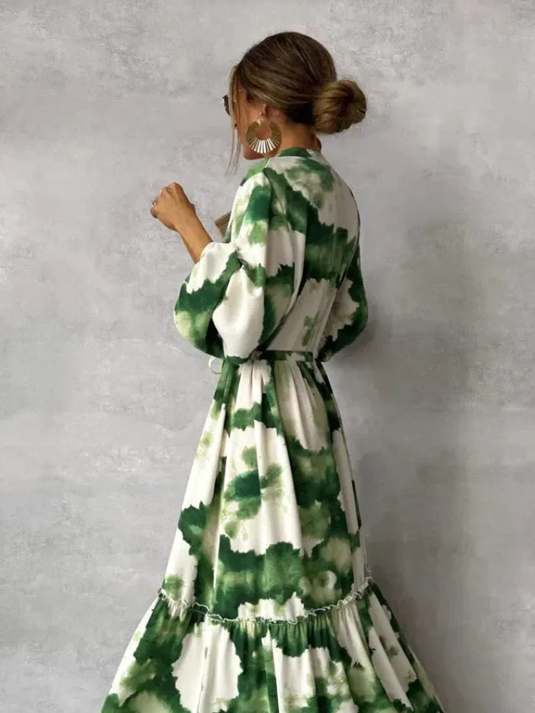 Damen Vintage Kleid mit langen Ärmeln | Maxi - Image 2