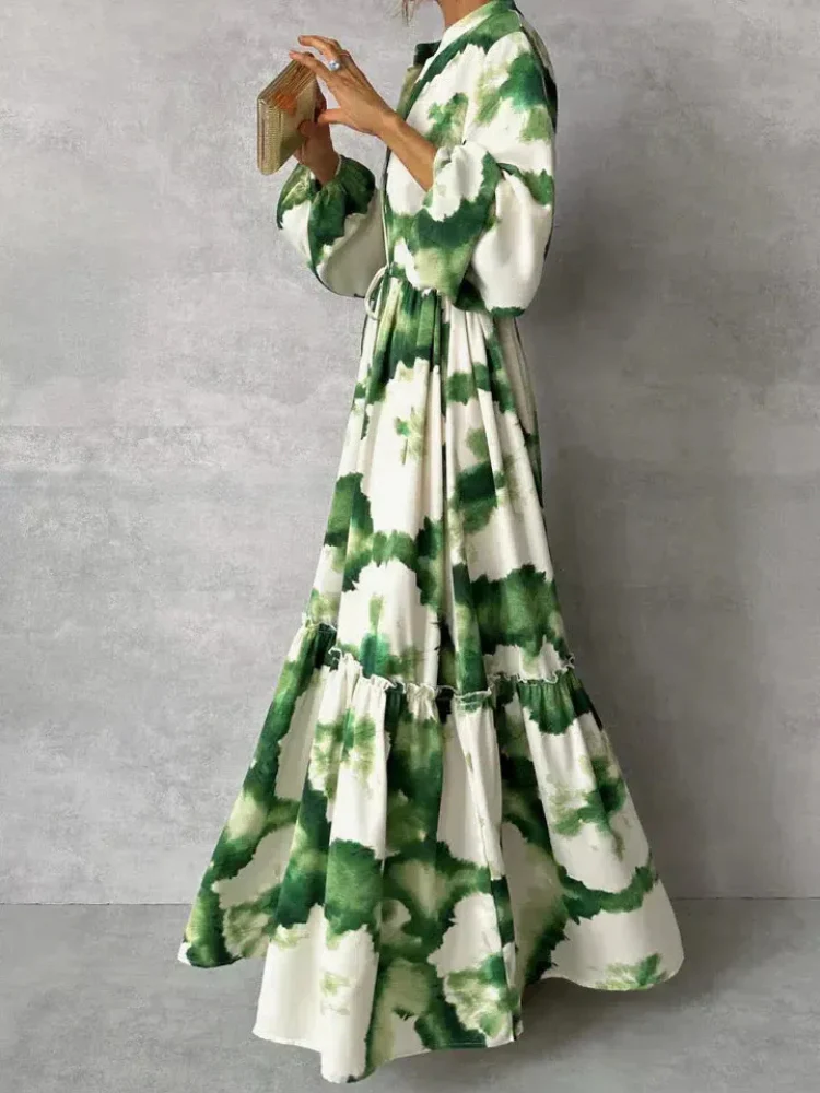 Damen Vintage Kleid mit langen Ärmeln | Maxi - Image 3