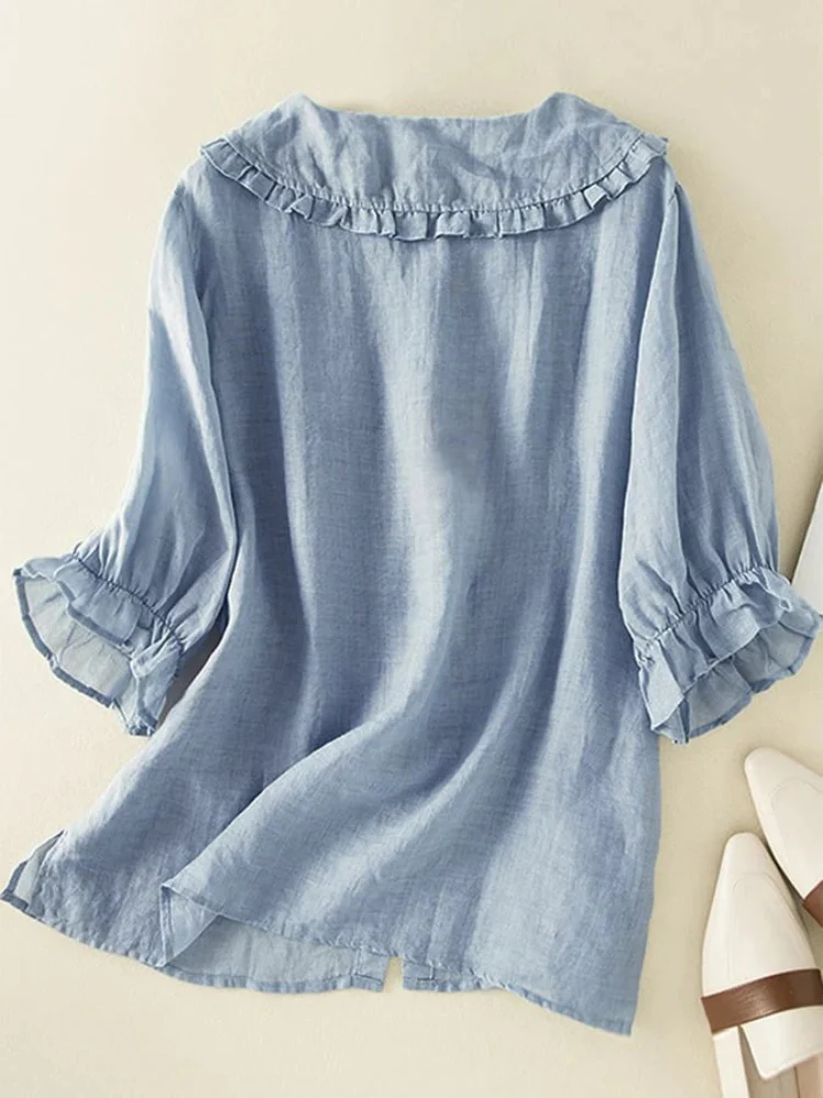 Damen Vintage-Kurzarmbluse | Elegante - Image 2