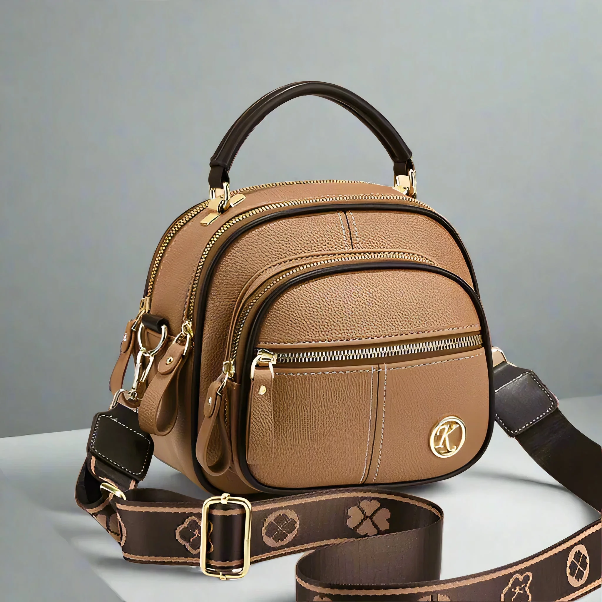 Damen Vintage Leder Crossbody Tasche - Priselle - Image 5