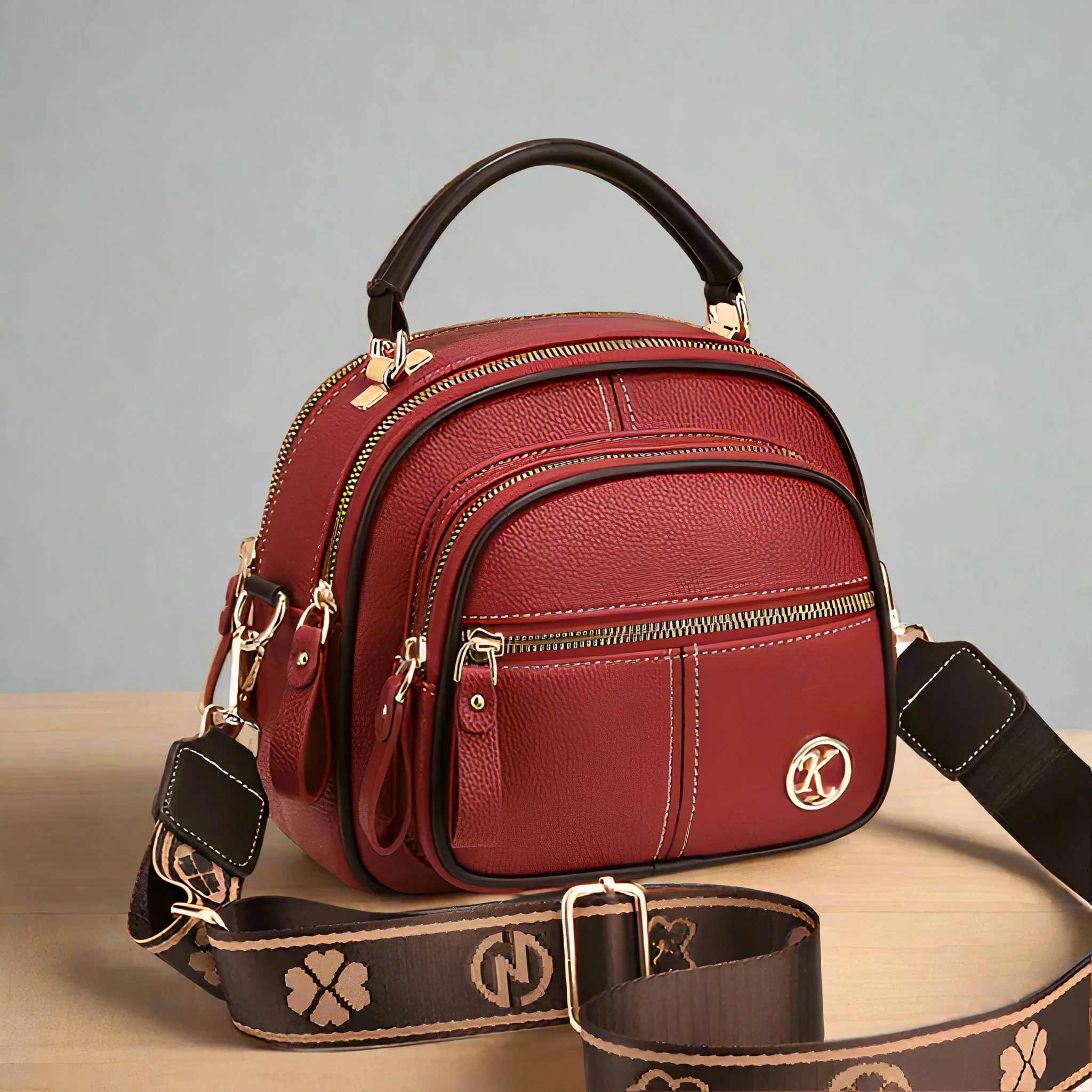 Damen Vintage Leder Crossbody Tasche - Priselle - Image 6
