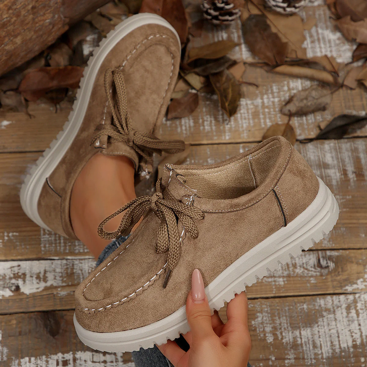 Damen Vintage Schnür-Mokassinschuhe - Image 13