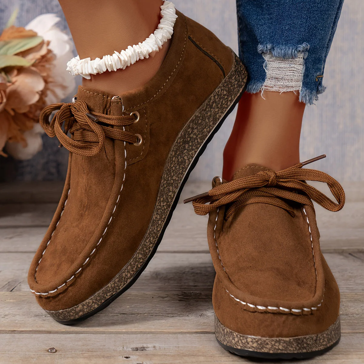 Damen Vintage Schnür Schuhe - Image 2