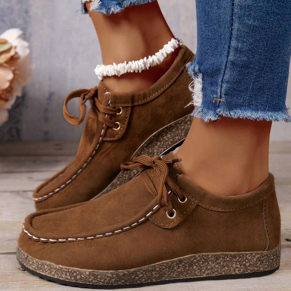 Damen Vintage Schnür Schuhe - Image 3