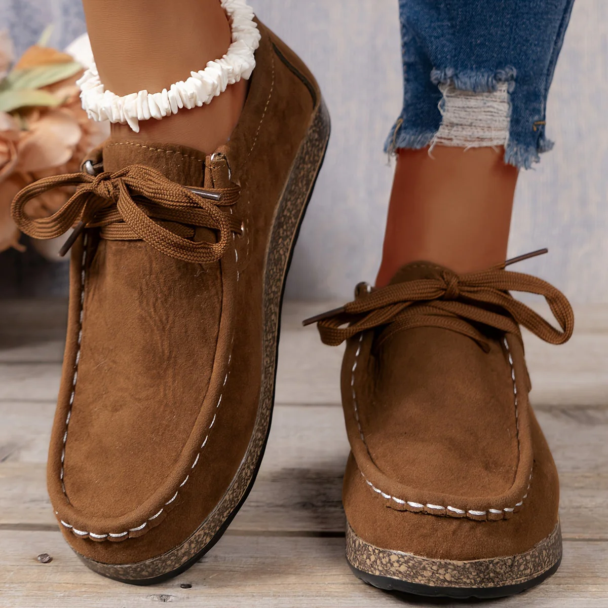 Damen Vintage Schnür Schuhe - Image 4