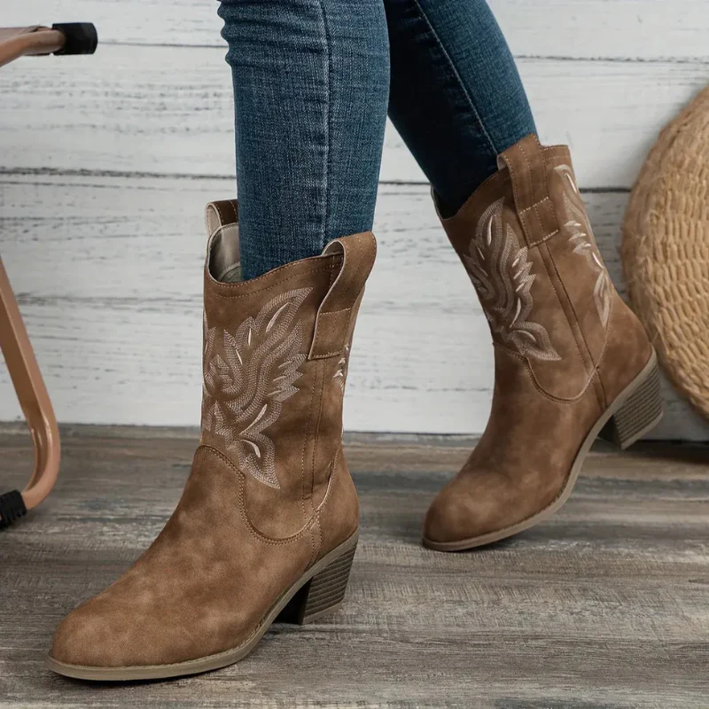 Damen Vintage-Stiefel mit Absatz | Cowboy - Image 3
