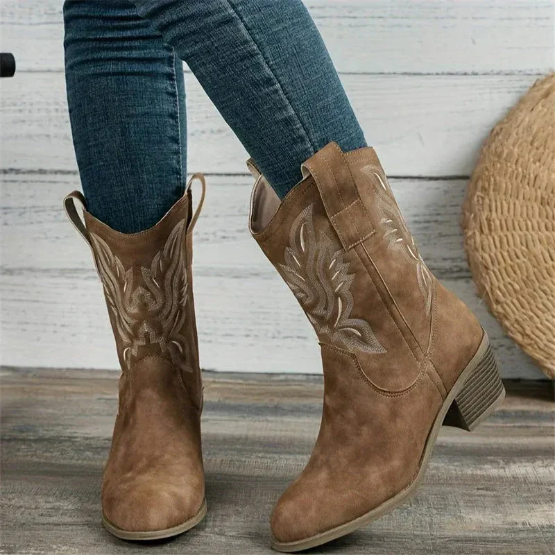 Damen Vintage-Stiefel mit Absatz | Cowboy - Image 4
