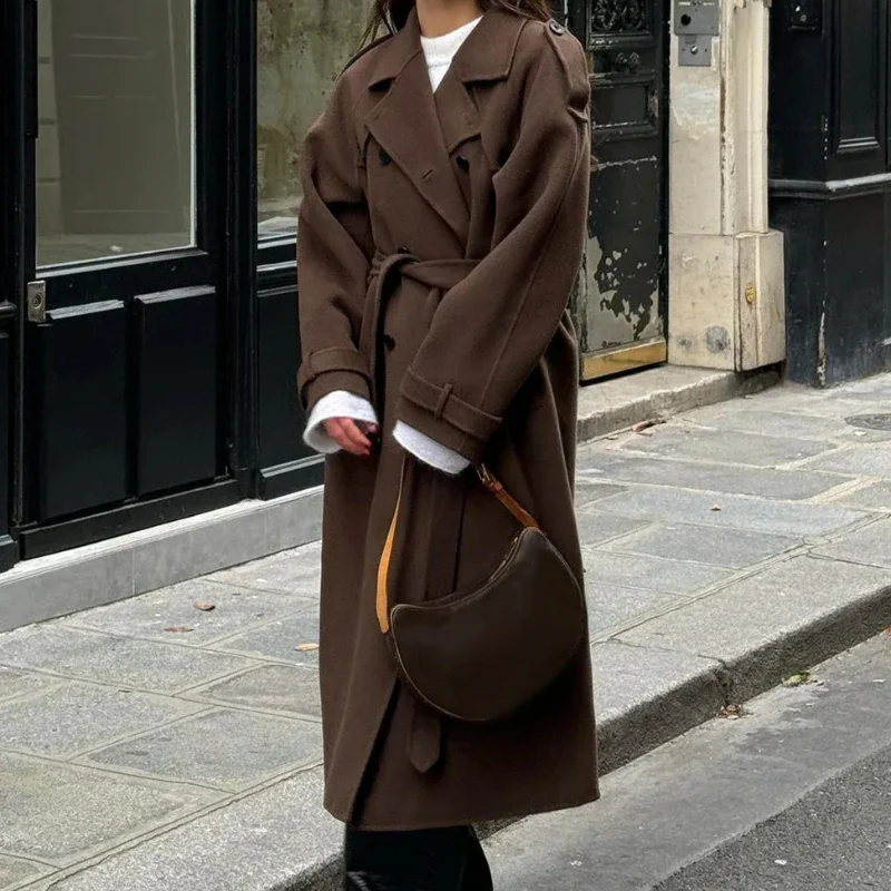 Damen Vintage-Trenchcoat mit Gürtel | Lang - Image 3