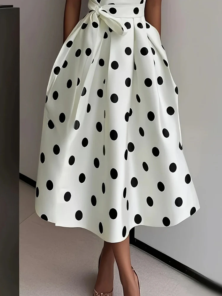Damen Vintage-Wickelkleid mit Polka-Dots | Midi - Image 3