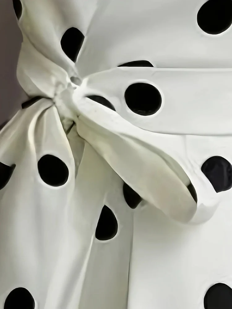 Damen Vintage-Wickelkleid mit Polka-Dots | Midi - Image 4