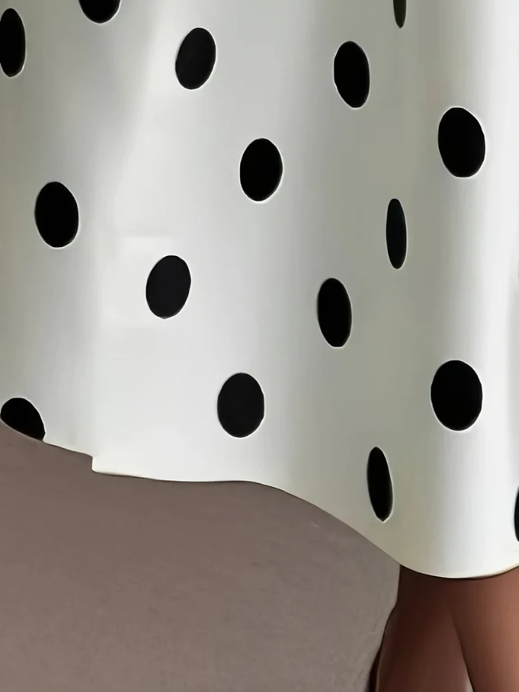 Damen Vintage-Wickelkleid mit Polka-Dots | Midi - Image 5