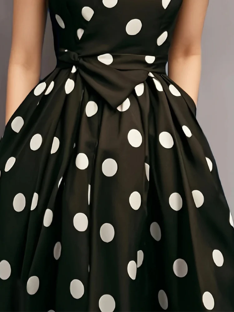 Damen Vintage-Wickelkleid mit Polka-Dots | Midi - Image 7