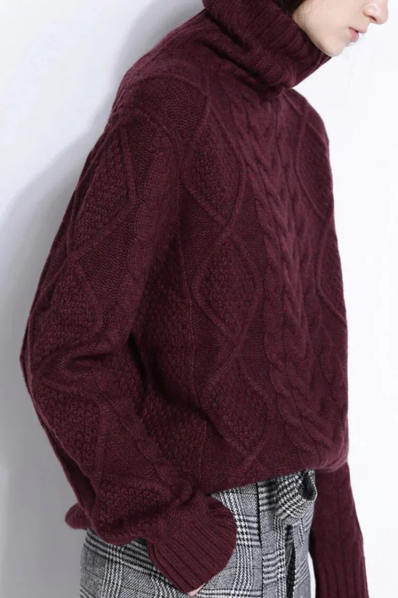 Damen warmer und dicker Pullover | Rollkragen - Image 2
