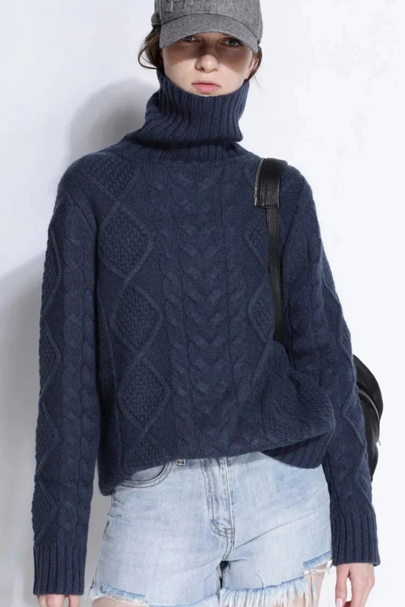 Damen warmer und dicker Pullover | Rollkragen - Image 3