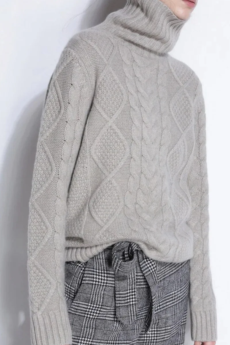 Damen warmer und dicker Pullover | Rollkragen - Image 4
