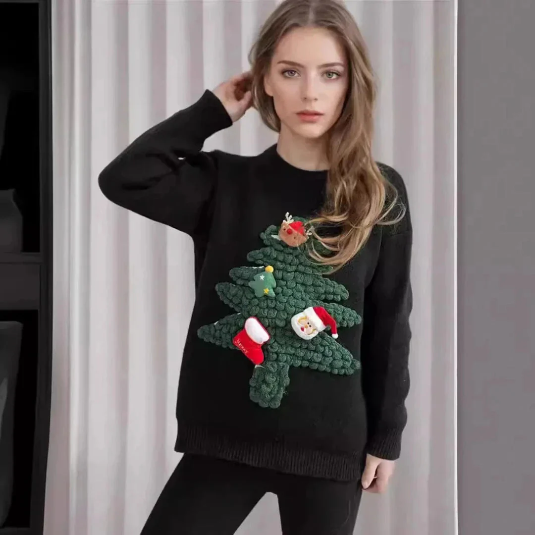 Damen Weihnachtspullover Gemütlich Festliches Design Weicher Stoff - Image 3