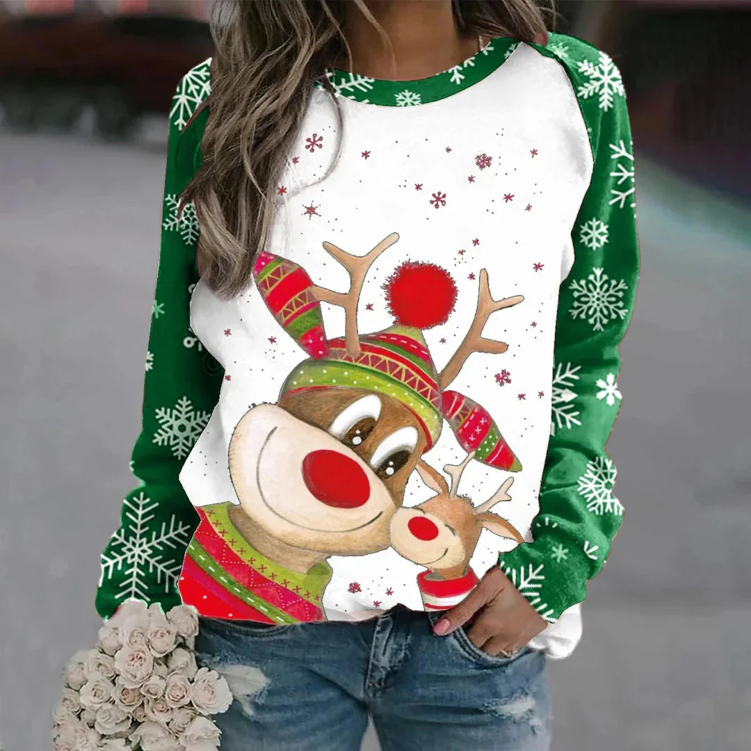 Damen Weihnachtspullover Gemütlich Warm Weiches Mischgewebe