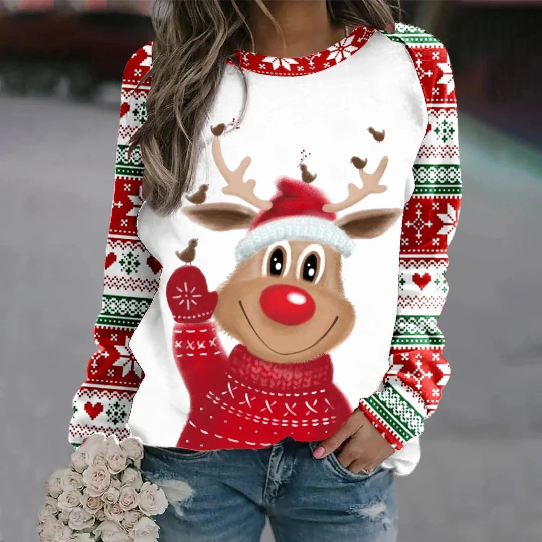 Damen Weihnachtspullover Gemütlich Warm Weiches Mischgewebe - Image 4