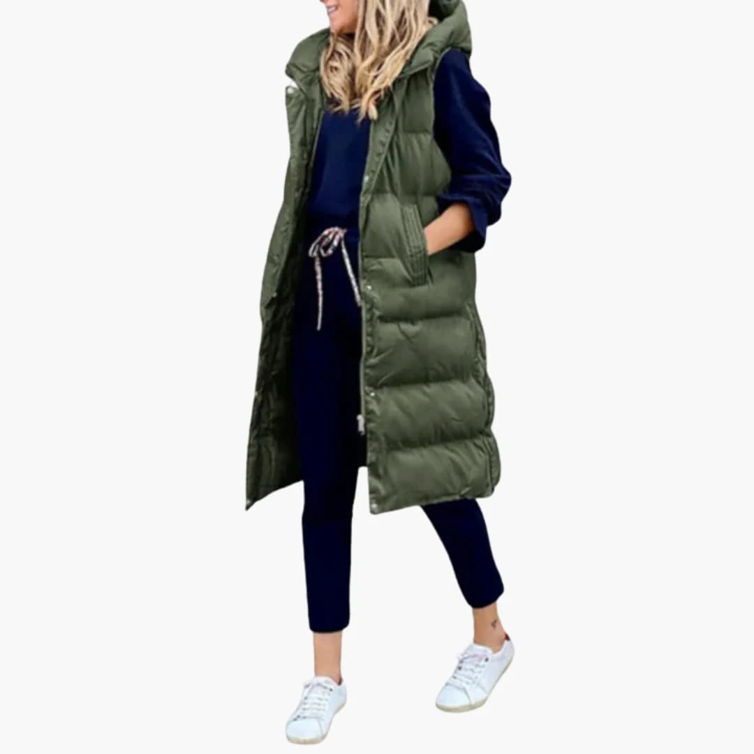 Damen Weste mit Kapuze und Steppdesign sowie Seitentaschen - Image 7