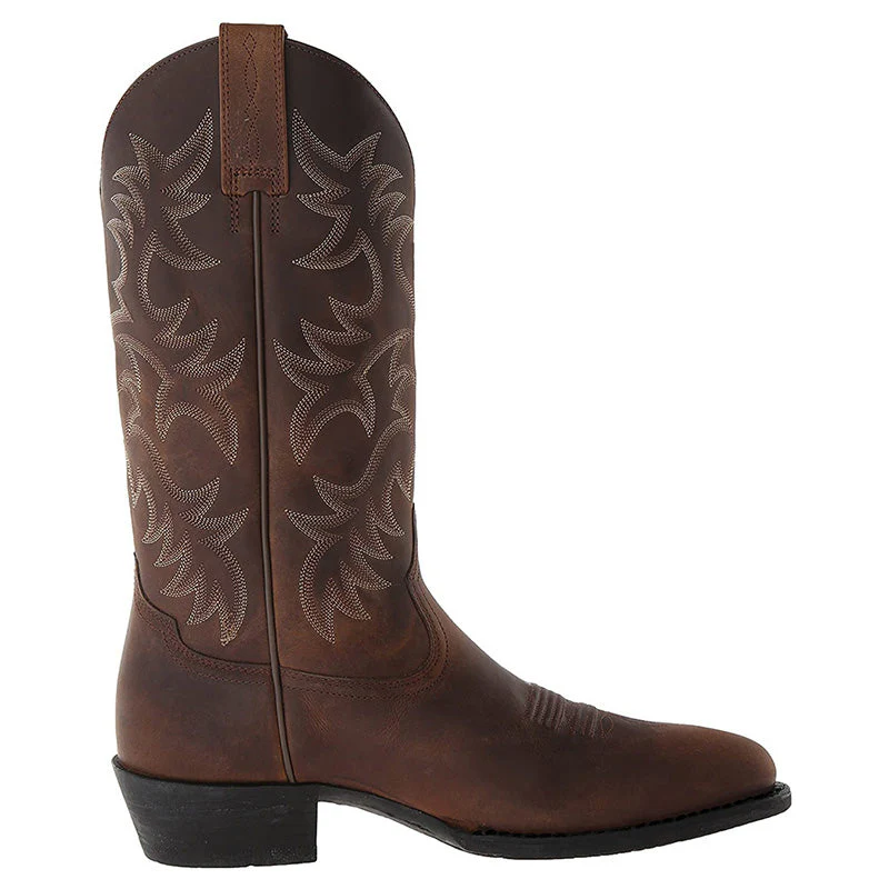 Damen Western-Cowboystiefel in Mittlerer Höhe mit Spitzem Zehenbereich und Dekorativer Ziernaht - Image 4