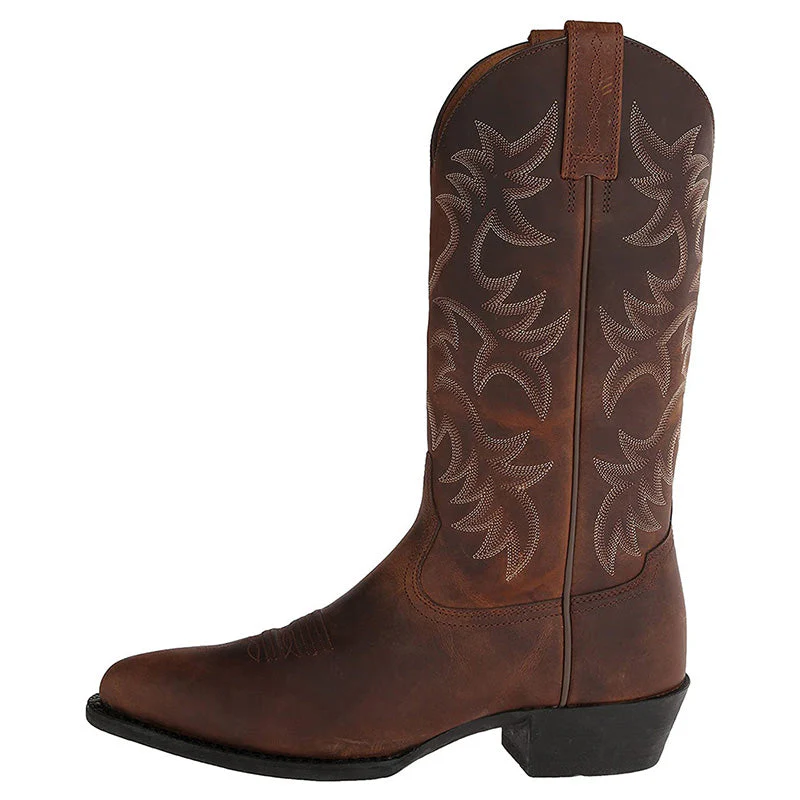 Damen Western-Cowboystiefel in Mittlerer Höhe mit Spitzem Zehenbereich und Dekorativer Ziernaht - Image 5