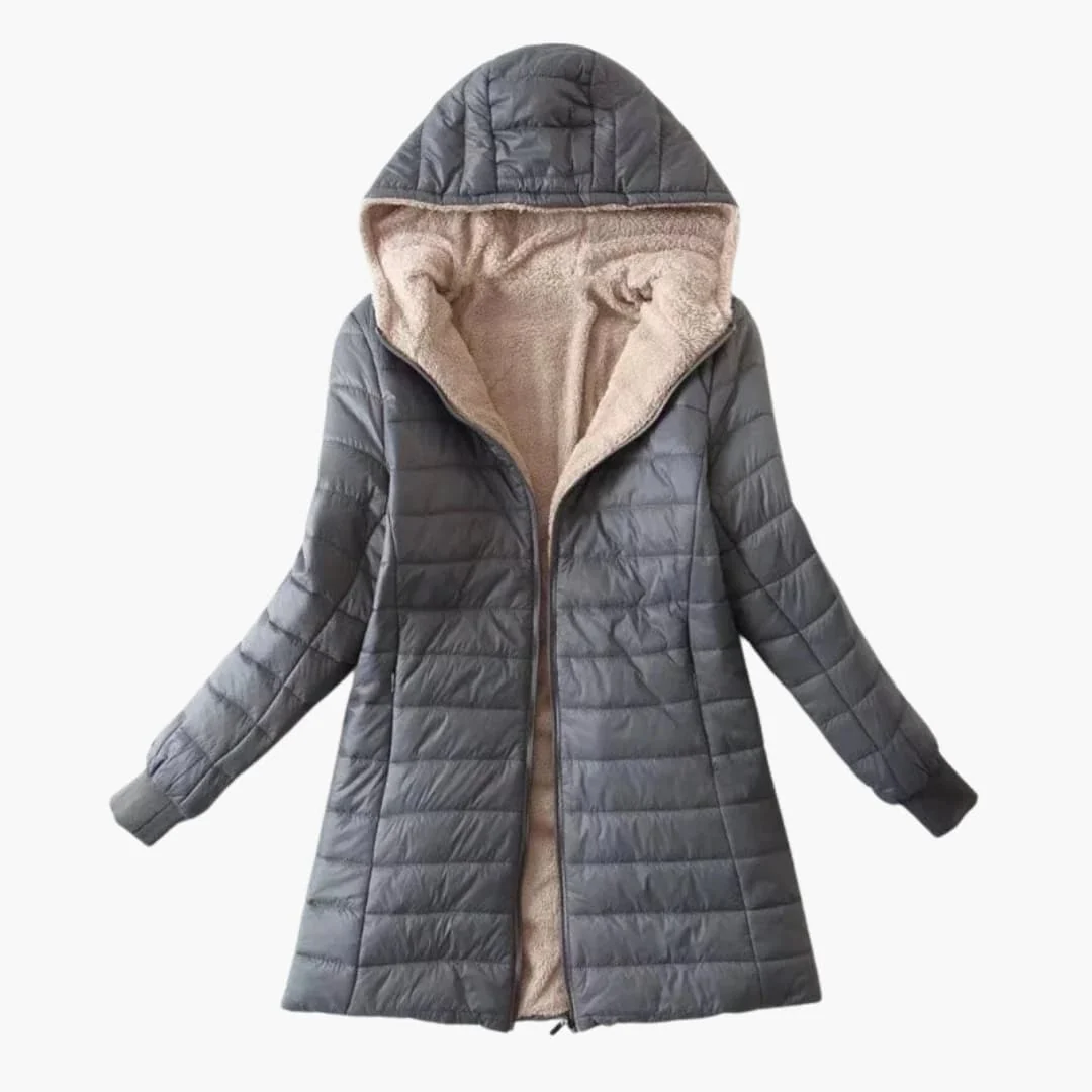 Damen Winter jacke mit Kapuze und Reißverschluss - Image 2
