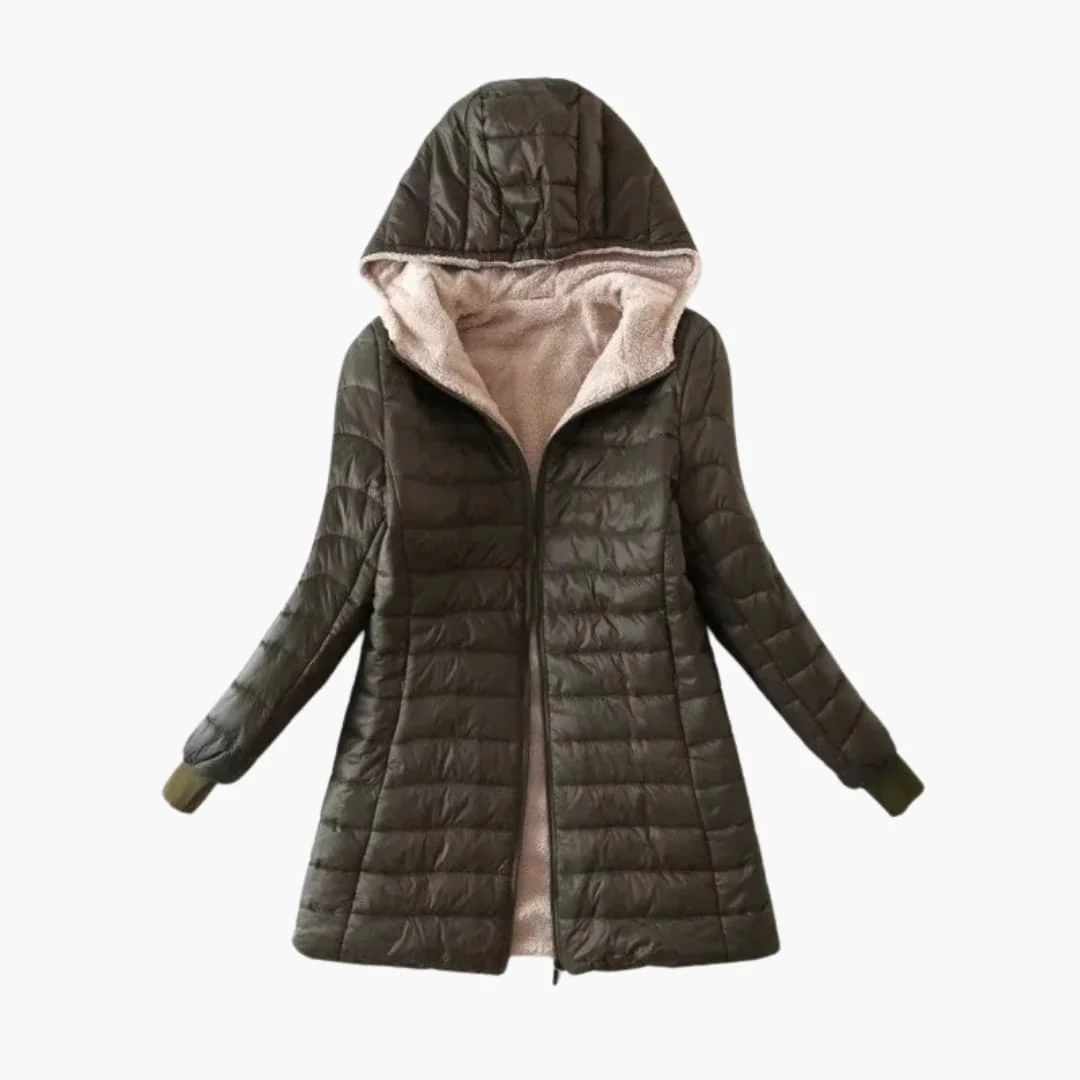 Damen Winter jacke mit Kapuze und Reißverschluss - Image 3