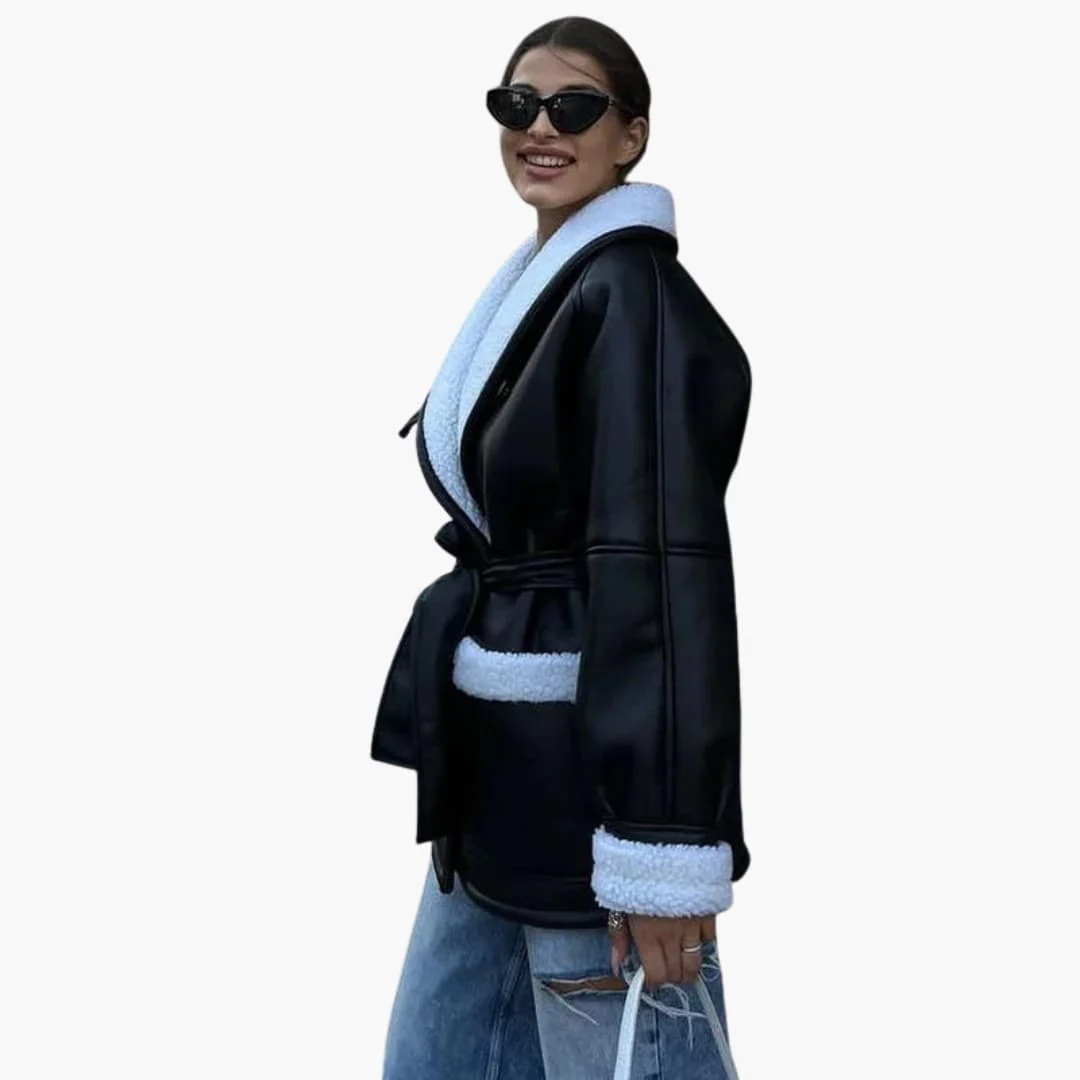 Damen Winterjacke mit Gürtel und Fronttaschen - Image 3