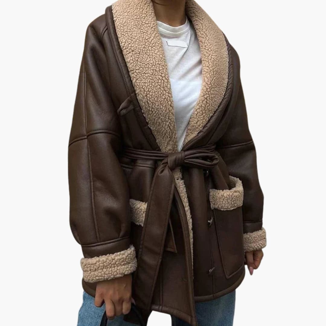 Damen Winterjacke mit Gürtel und Fronttaschen - Image 5