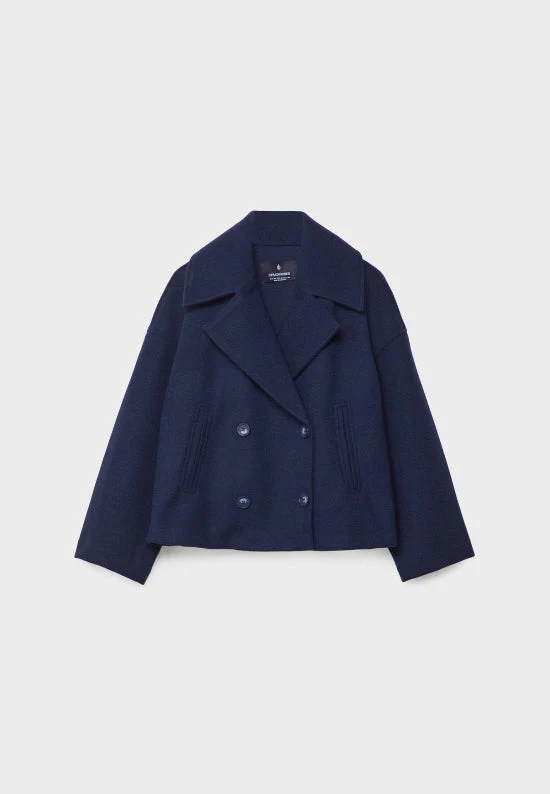 Damen Zweireihige Kurzjacke mit Breitem Reverskragen - Image 11