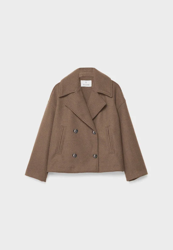 Damen Zweireihige Kurzjacke mit Breitem Reverskragen - Image 13