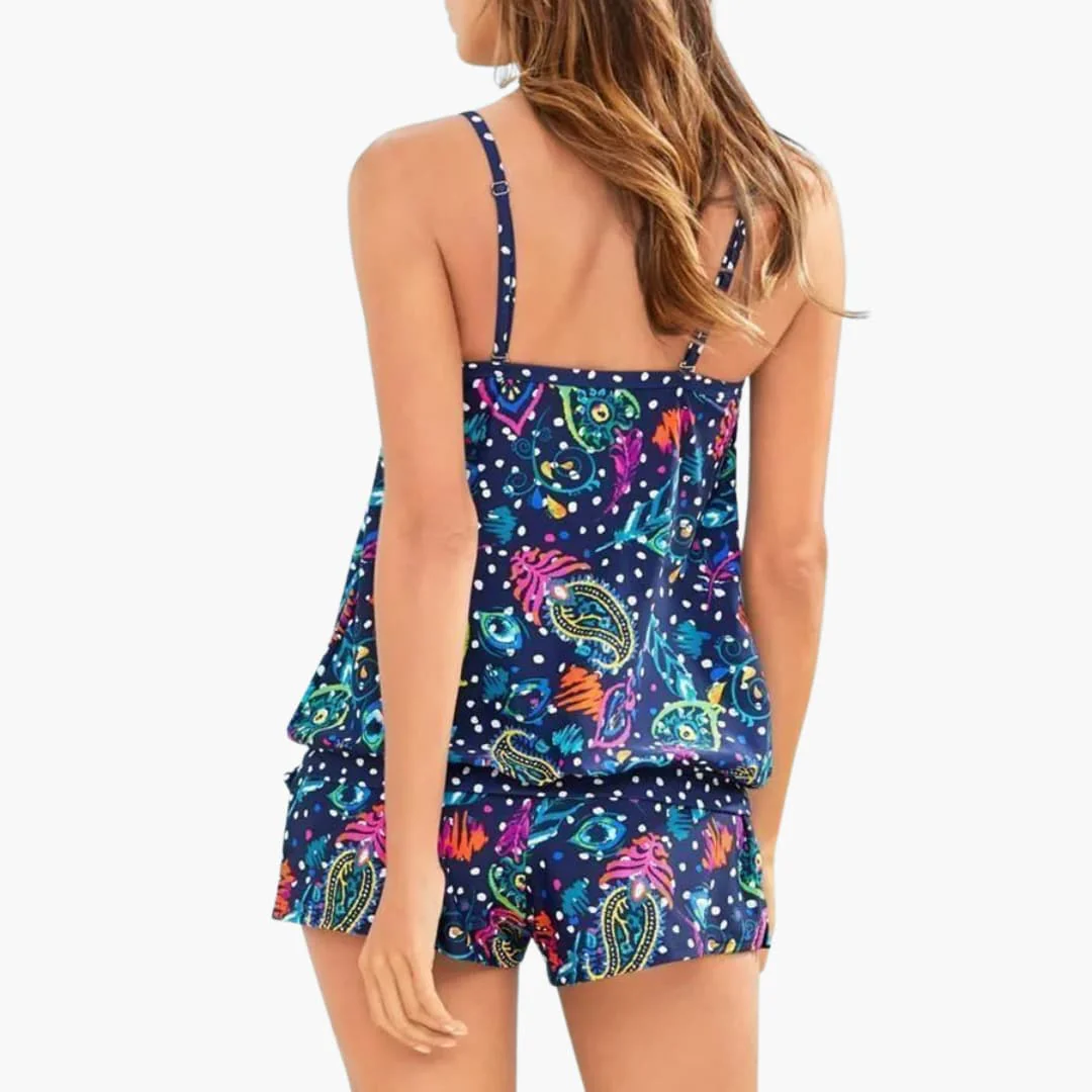Damen-Zweiteiler für den Sommer mit Kordelzug-Shorts - Image 3