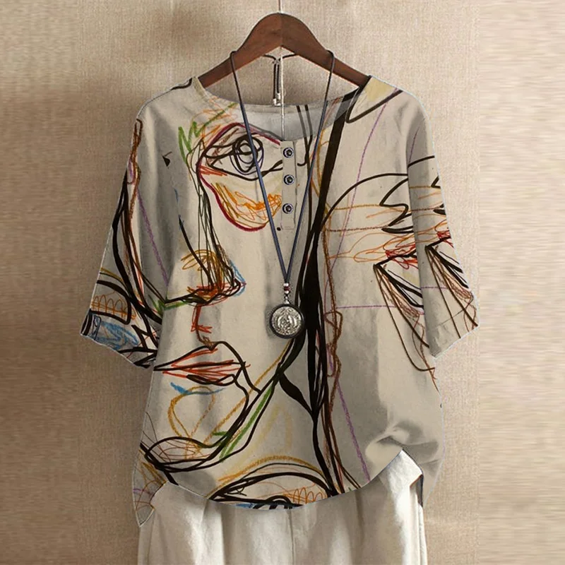 Brigitte | Damen Bluse Blumenmuster Lockere Passform – Blumenbluse Locker Sommer 2026 - Image 11