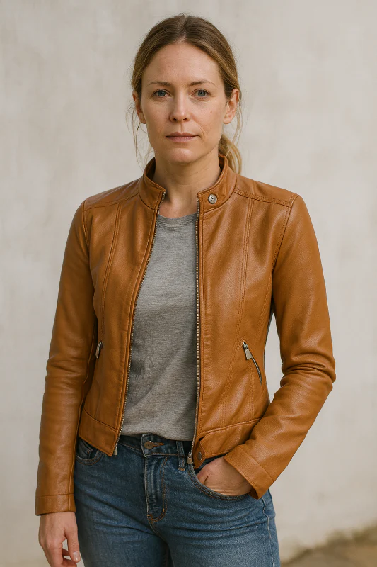 Damenjacke - Elegante Kurzjacke mit Reißverschluss und Taschen für jeden Anlass - Image 2