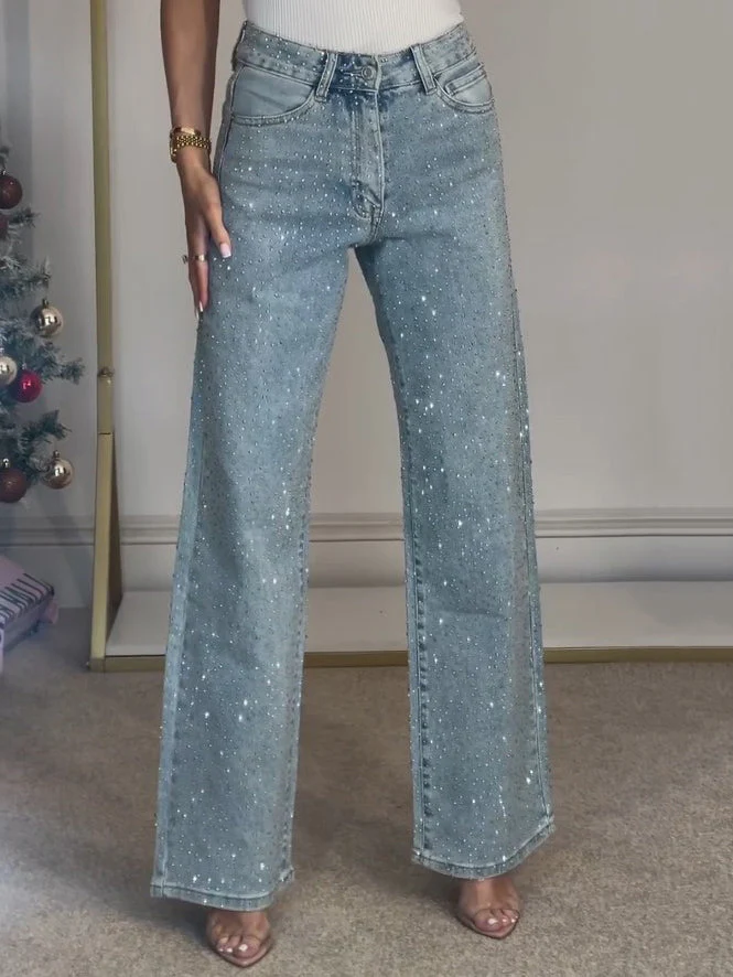 Damenjeans mit Glanzoptik | Gerade Form