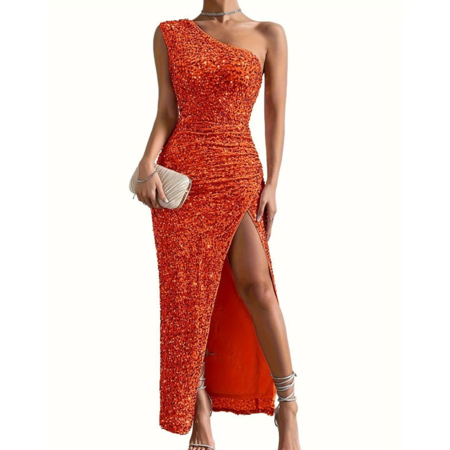 Damenkleid | Körperbetonte Passform asymmetrischer Ausschnitt - Image 8