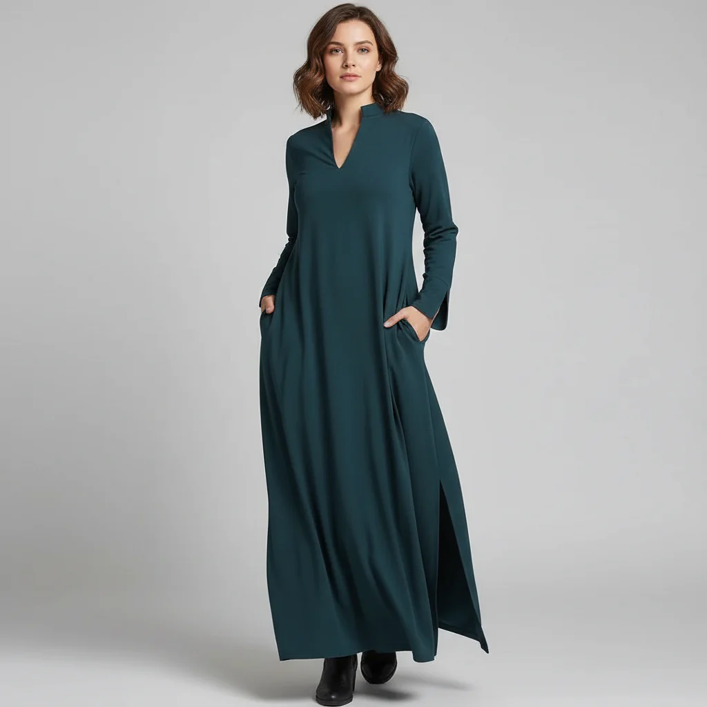 Damenkleid | Lange Ausführung mit gerader Linienführung - Image 12