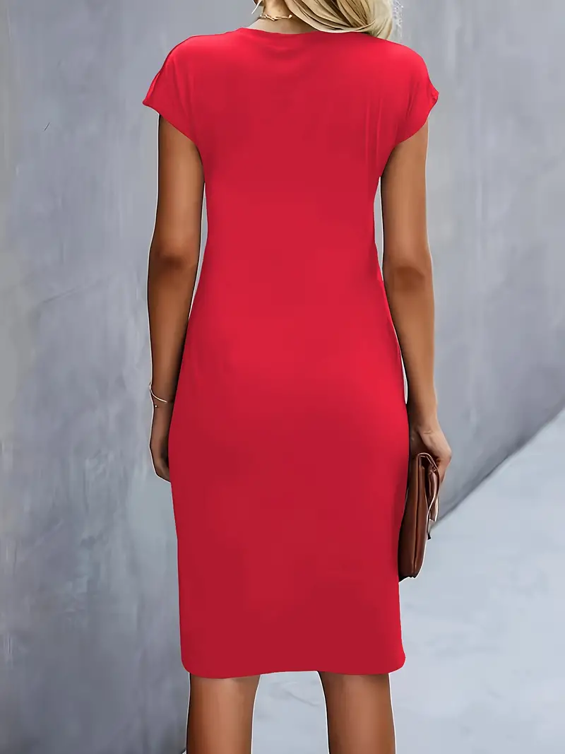 Damenkleid mit Rundhalsausschnitt – Elegantes Sommerkleid für Alltag & Besondere Anlässe - Image 3