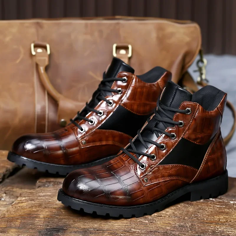 DANE FERRARA CROC LEATHER BOOTS - Image 3