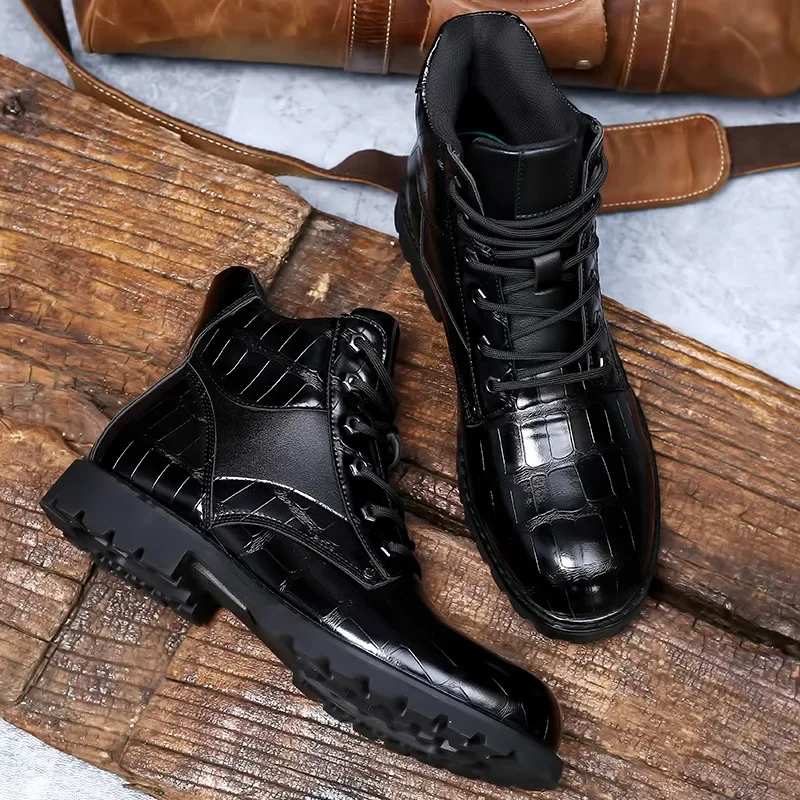 DANE FERRARA CROC LEATHER BOOTS - Image 5