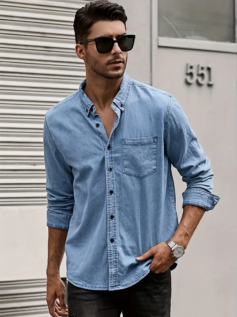 Daniel | Lässiges Langärmelig Denim-Hemd im klassischen Look