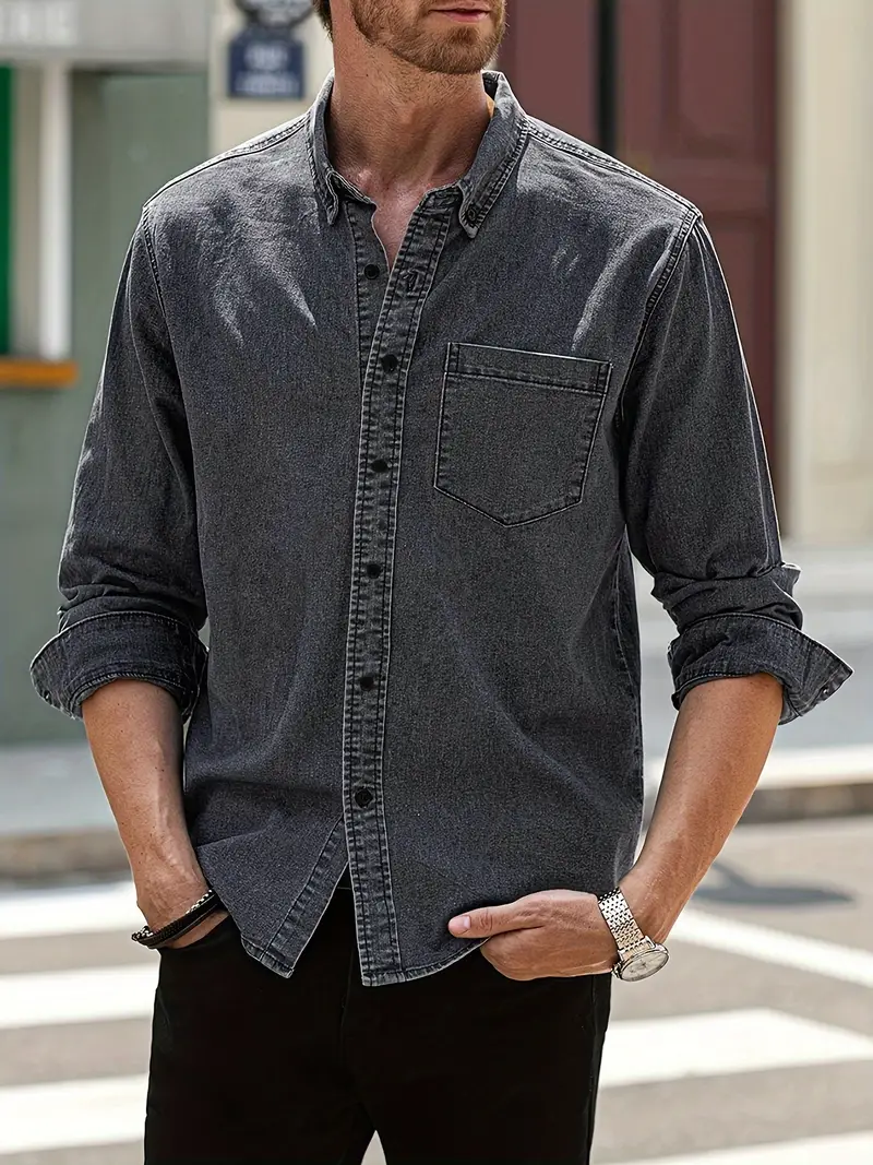 Daniel | Lässiges Langärmelig Denim-Hemd im klassischen Look - Image 2