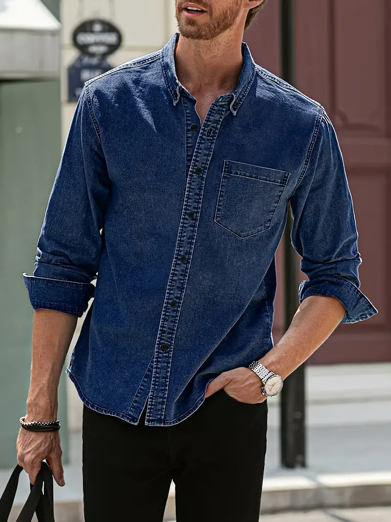 Daniel | Lässiges Langärmelig Denim-Hemd im klassischen Look - Image 6