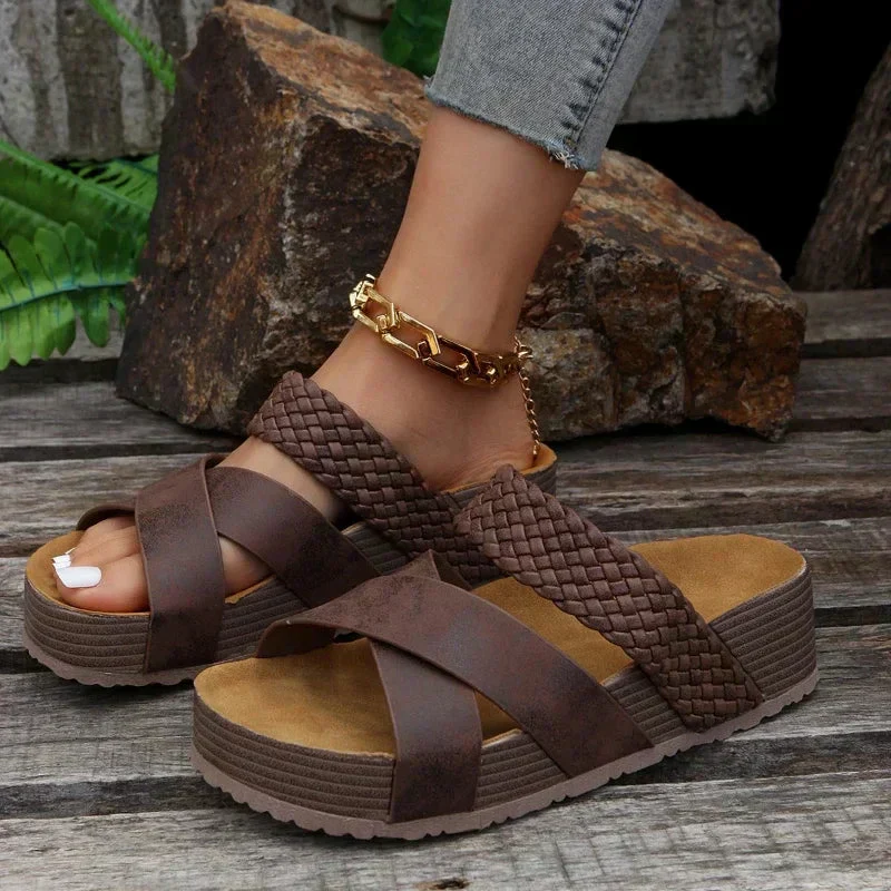 Daniela | Damen Plattform Slide Sandalen - Image 2