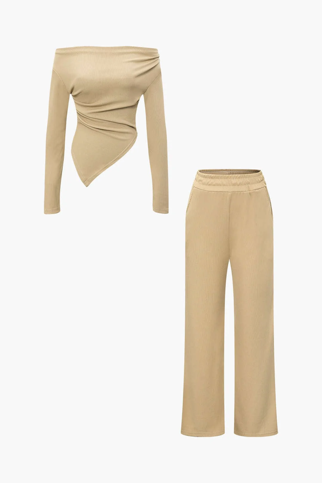 Daniela | Elegantes Zweiteiler-Set mit Asymmetrischem Oberteil & Weiten Hosen - Image 25
