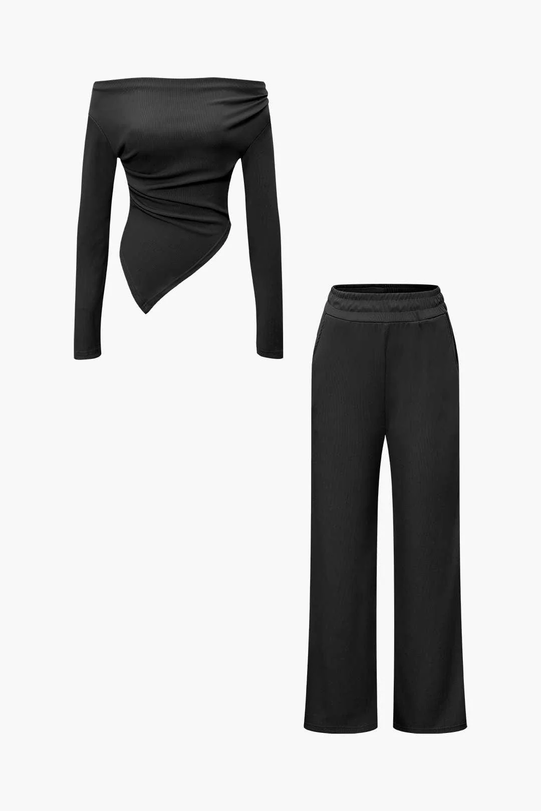 Daniela | Elegantes Zweiteiler-Set mit Asymmetrischem Oberteil & Weiten Hosen - Image 26